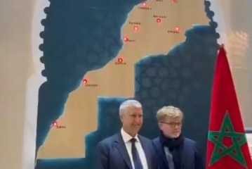 وزيري الفلاحة المغربي والفرنسي أمام خريطة المغرب كاملة..هل هي إشارة جديدة من باريس حول ملف الصحراء؟
